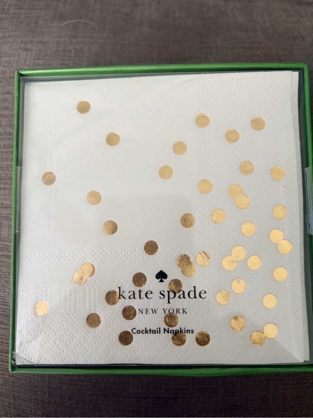 kate spade White and Gold Polka Dot Cocktail Napkins
